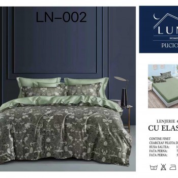  Lenjerii de pat finet gros 6 piese Cearceaf cu Elastic LN002