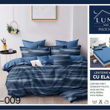  Lenjerii de pat finet gros 6 piese Cearceaf cu Elastic LN009