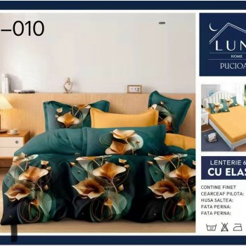 Lenjerii de pat finet gros 6 piese Cearceaf cu Elastic LN010