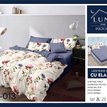  Lenjerii de pat finet gros 6 piese Cearceaf cu Elastic LN013