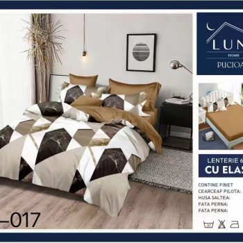  Lenjerii de pat finet gros 6 piese Cearceaf cu Elastic LN017