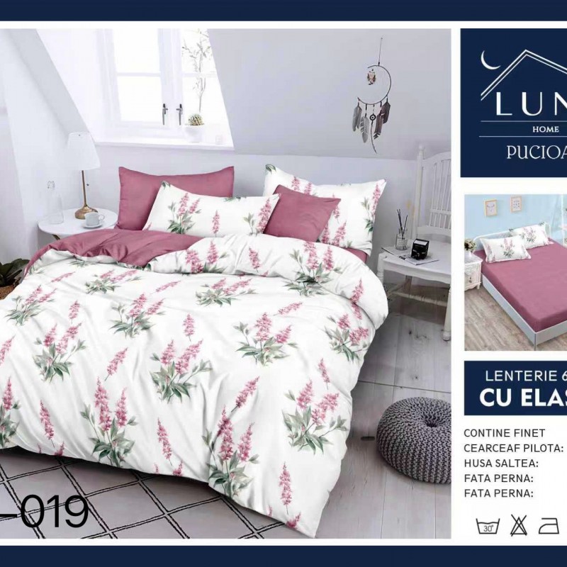  Lenjerii de pat finet gros 6 piese Cearceaf cu Elastic LN019