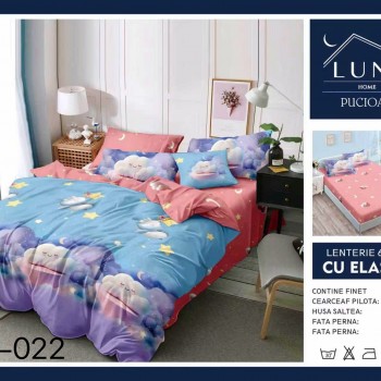  Lenjerii de pat finet gros 6 piese Cearceaf cu Elastic LN022