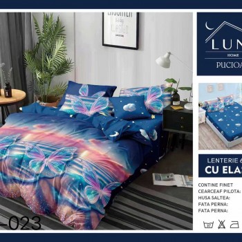  Lenjerii de pat finet gros 6 piese Cearceaf cu Elastic LN023
