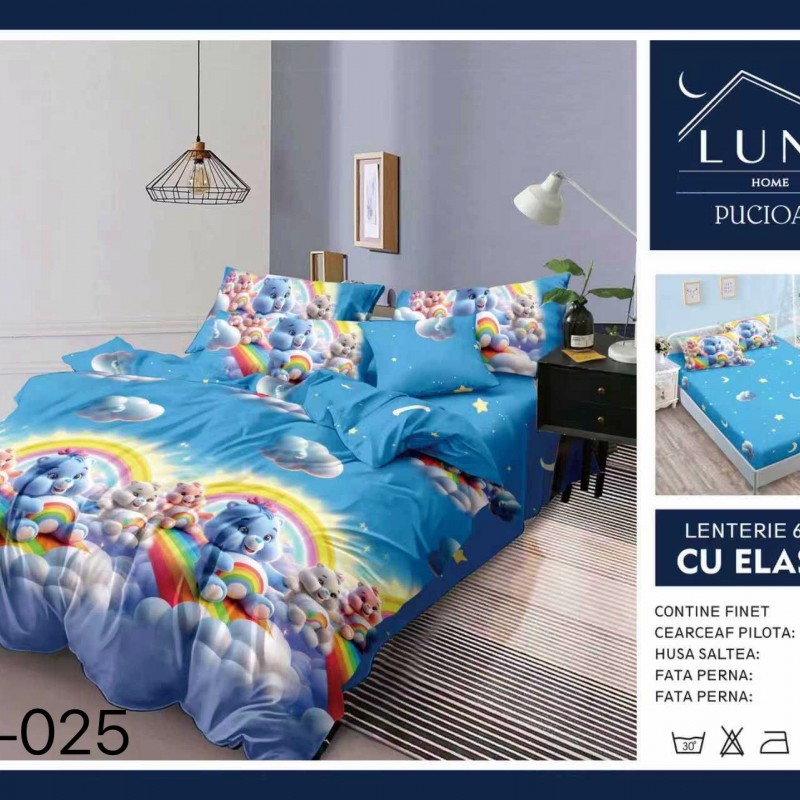  Lenjerii de pat finet gros 6 piese Cearceaf cu Elastic LN025