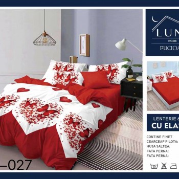  Lenjerii de pat finet gros 6 piese Cearceaf cu Elastic LN027