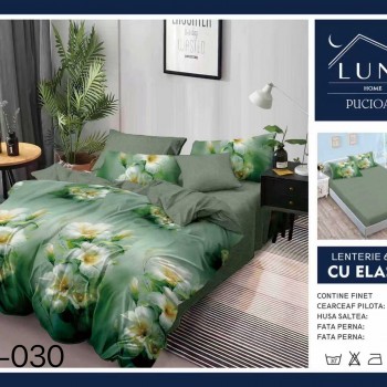  Lenjerii de pat finet gros 6 piese Cearceaf cu Elastic LN030