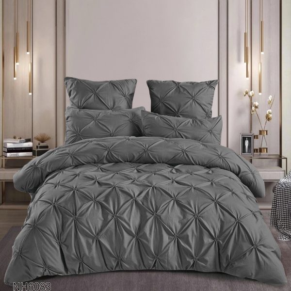 Set Lenjerie pliu uni 6 piese cu elastic COD NH12