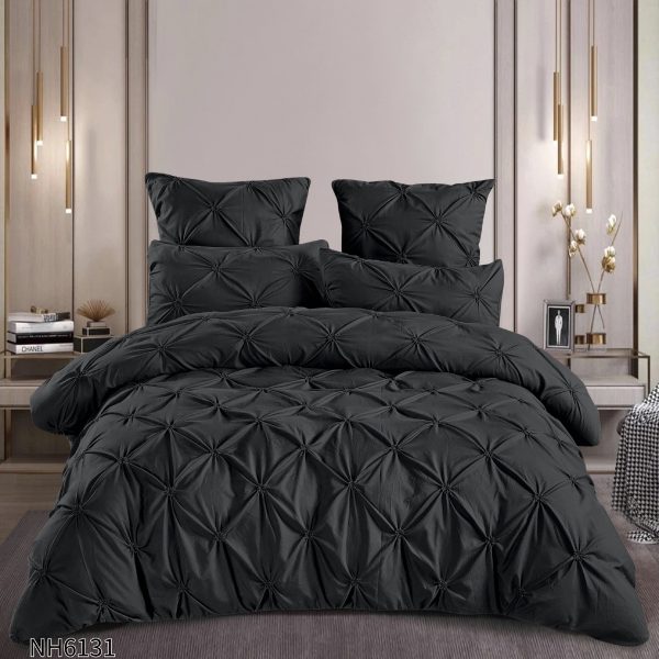 Set Lenjerie pliu uni 6 piese cu elastic COD NH19