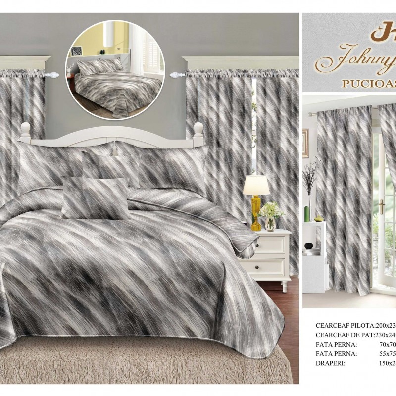 Lenjerie de pat finet+draperii COD DRA07
