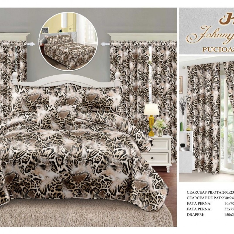 Lenjerie de pat finet+draperii COD DRA08