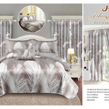 Lenjerie de pat finet+draperii COD DRA09