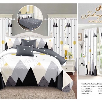 Lenjerie de pat finet+draperii COD DRA10