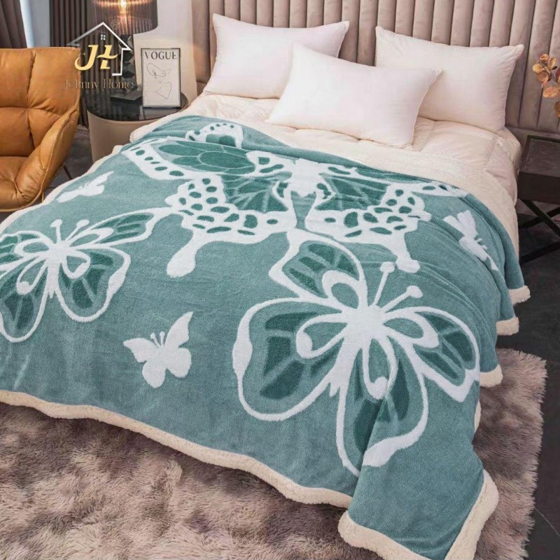 Patura cocolino cu blanita fluturi model 3D COD TRE01