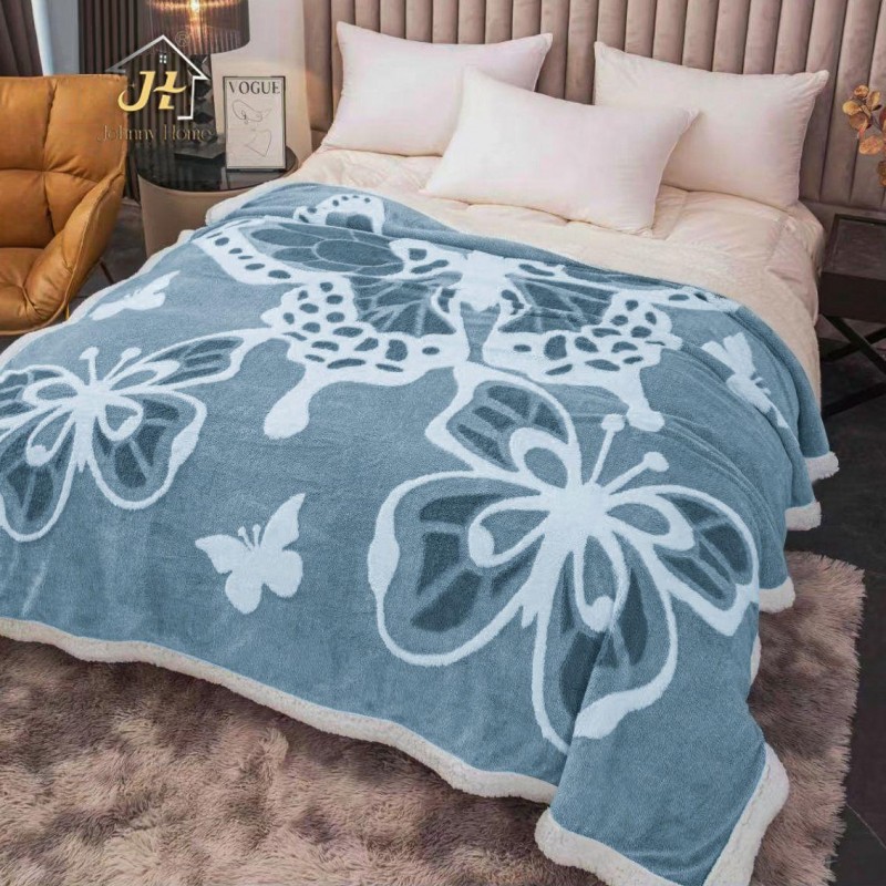 Patura cocolino cu blanita fluturi model 3D COD TRE02