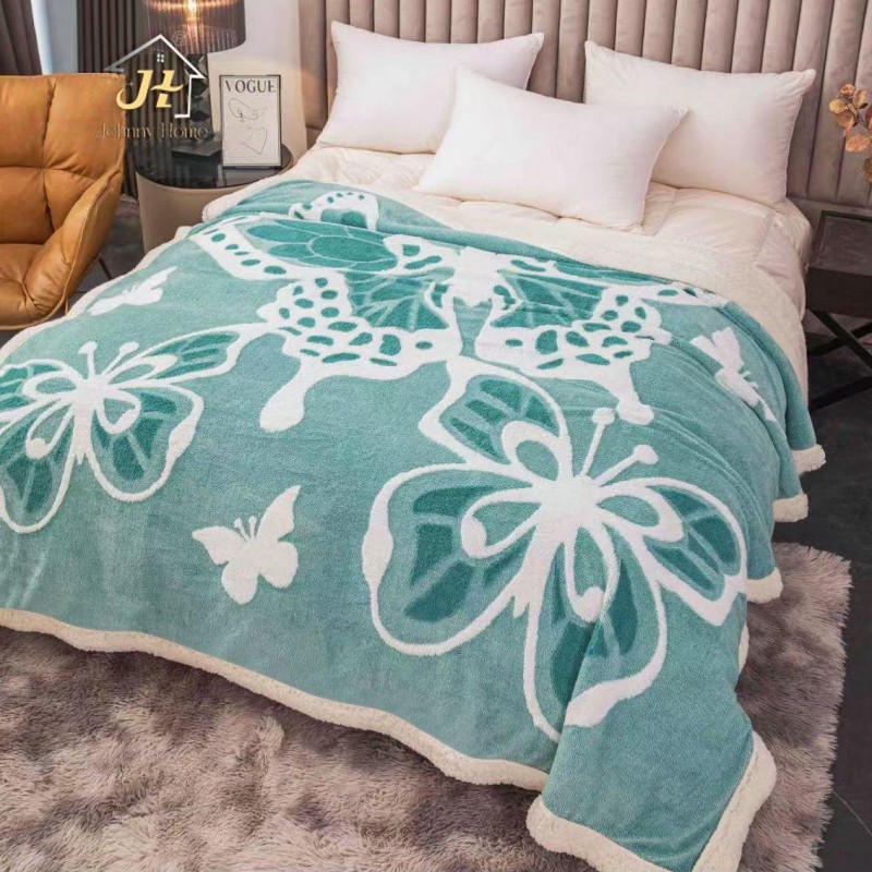 Patura cocolino cu blanita fluturi model 3D COD TRE04