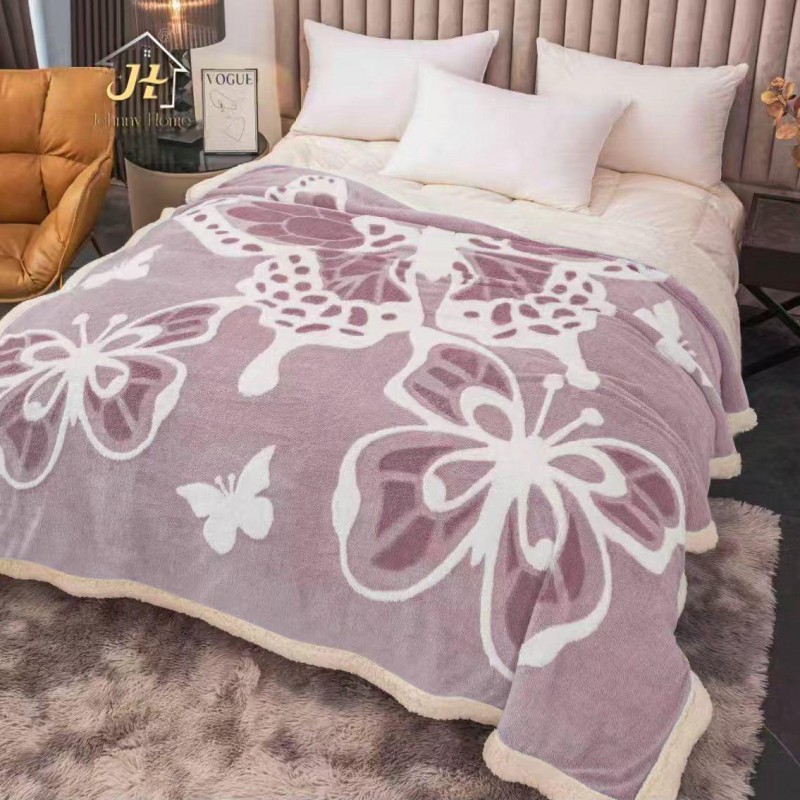 Patura cocolino cu blanita fluturi model 3D COD TRE05