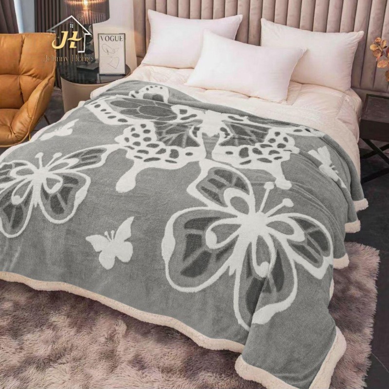 Patura cocolino cu blanita fluturi model 3D COD TRE06