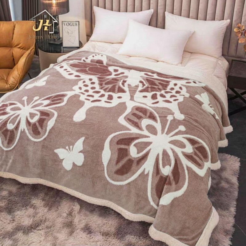 Patura cocolino cu blanita fluturi model 3D COD TRE07