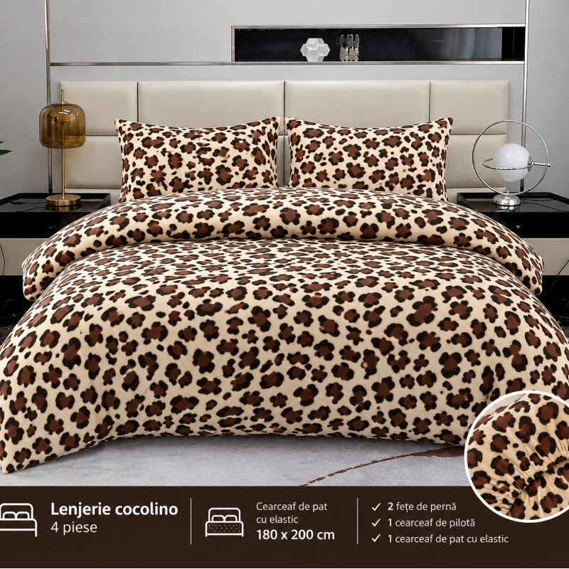 Lenjerie de pat 4 cocolino cu elastic COD CEO01