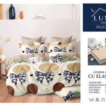 Lenjerii de pat finet gros 6 piese Cerarceaf cu Elastic COD ABF314  Lenjerii de pat finet gros 6 piese Cerarceaf cu Elastic COD ABF314