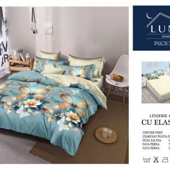 Lenjerii de pat finet gros 6 piese Cerarceaf cu Elastic COD ABF321  Lenjerii de pat finet gros 6 piese Cerarceaf cu Elastic COD ABF321