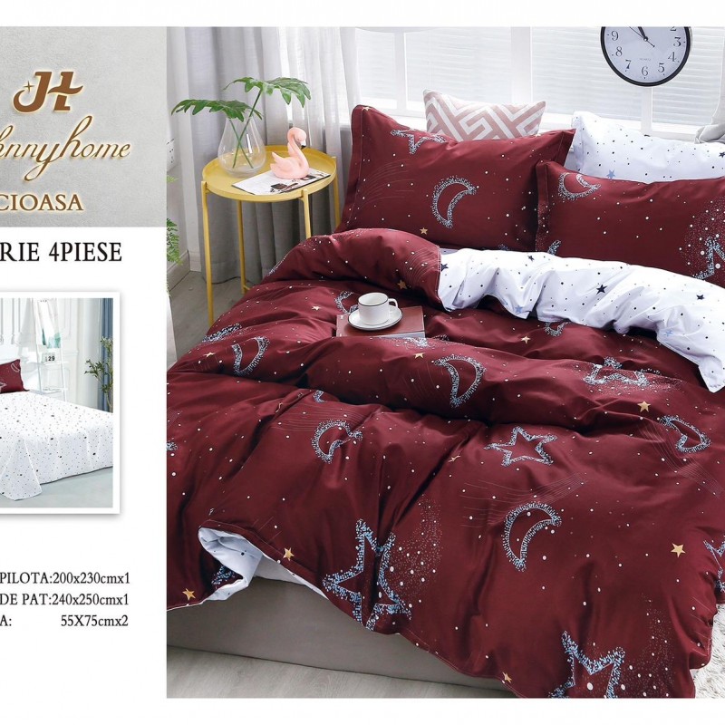 Lenjerii 4 piese bumbac satinat COD ABB10 Lenjerii 4 piese bumbac satinat COD ABB10