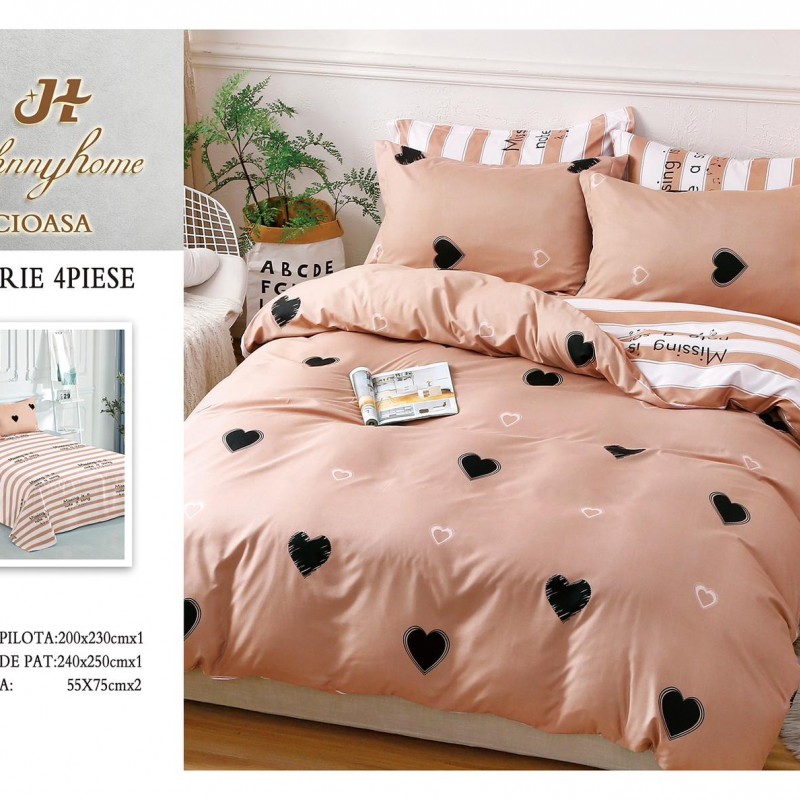 Lenjerii 4 piese bumbac satinat COD ABB21 Lenjerii 4 piese bumbac satinat COD ABB21