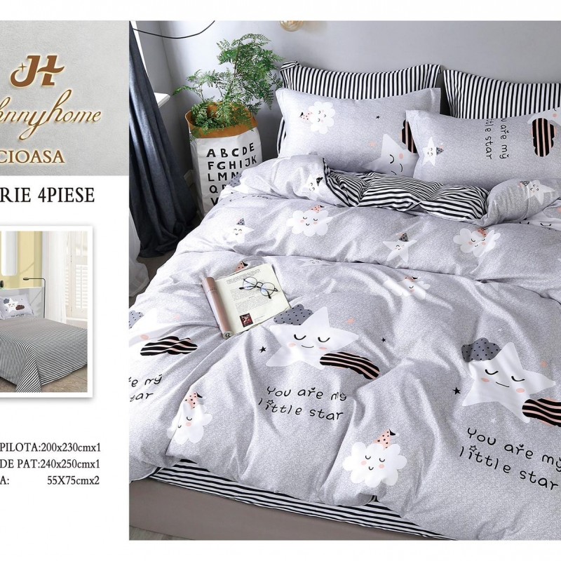 Lenjerii 4 piese bumbac satinat COD ABB22 Lenjerii 4 piese bumbac satinat COD ABB22