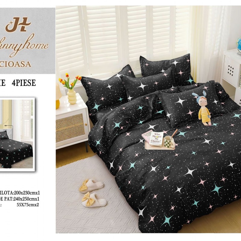 Lenjerii 4 piese bumbac satinat COD ABB73 Lenjerii 4 piese bumbac satinat COD ABB73