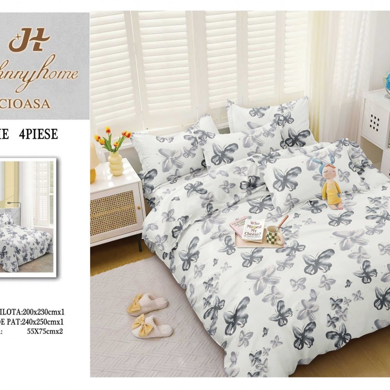 Lenjerii 4 piese bumbac satinat COD ABB75 Lenjerii 4 piese bumbac satinat COD ABB75