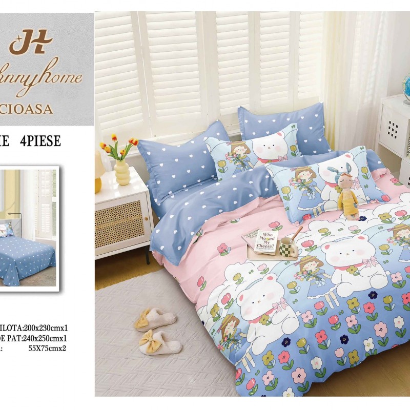 Lenjerii 4 piese bumbac satinat COD ABB80 Lenjerii 4 piese bumbac satinat COD ABB80
