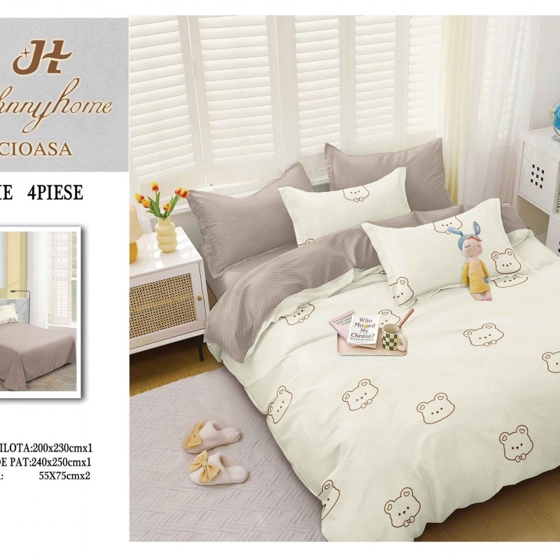 Lenjerii 4 piese bumbac satinat COD ABB82 Lenjerii 4 piese bumbac satinat COD ABB82
