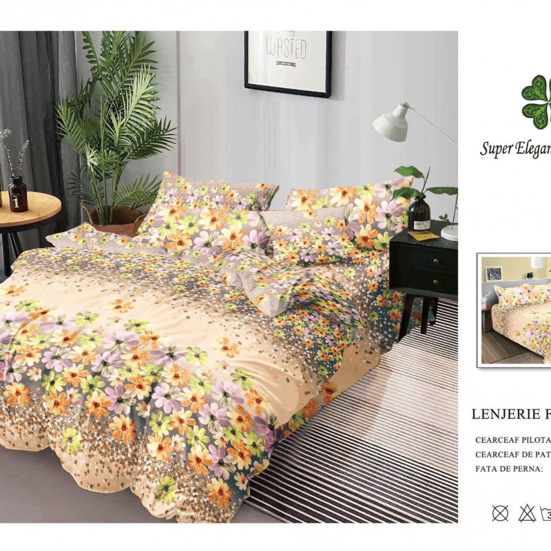 Lenjerie de pat 6 piese bumbac finet PUCIOASA COD BFP99