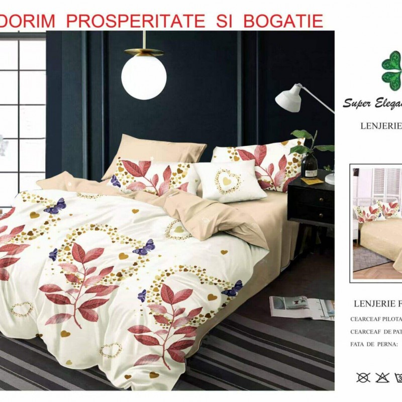 Lenjerie de pat 6 piese bumbac finet PUCIOASA COD BFP97