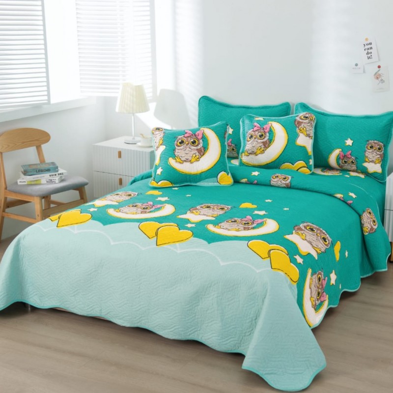 Cuvertura pat dublu din Bumbac Finet, 5 PIESE COD-JEB27