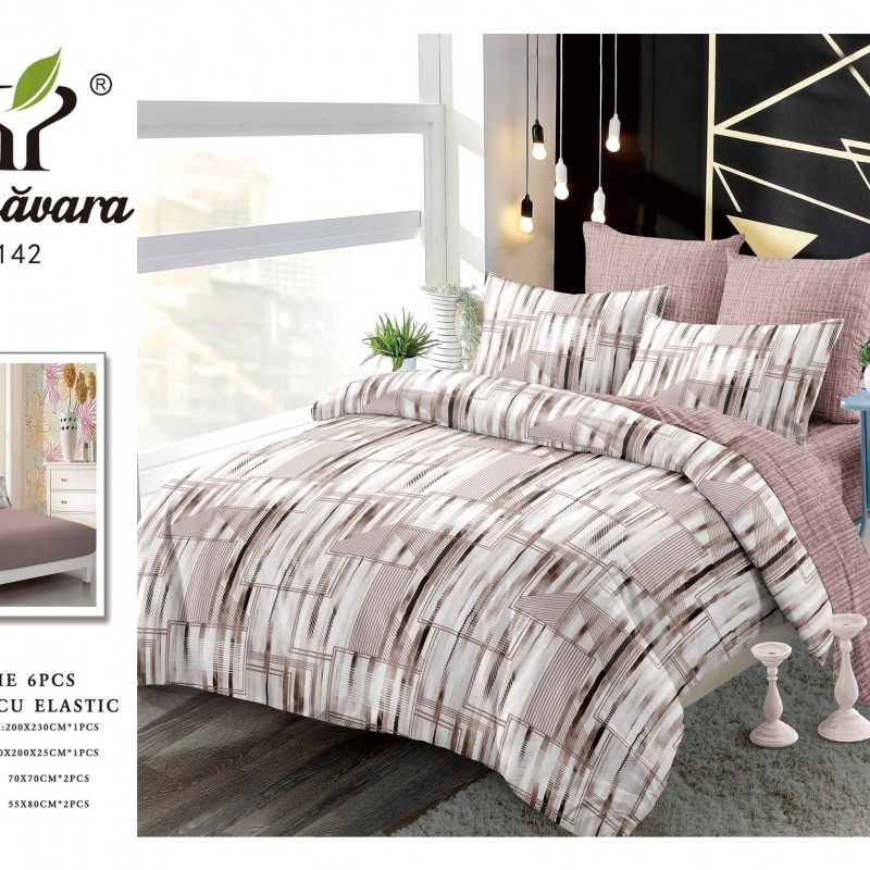 Lenjerii de pat finet gros 6 piese Cearceaf Cu Elastic BBF193 Lenjerii de pat finet gros 6 piese Cearceaf Cu Elastic BBF193