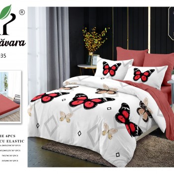 Lenjerii de pat finet gros 6 piese Cearceaf Cu Elastic BBF462 Lenjerii de pat finet gros 6 piese Cearceaf Cu Elastic BBF462