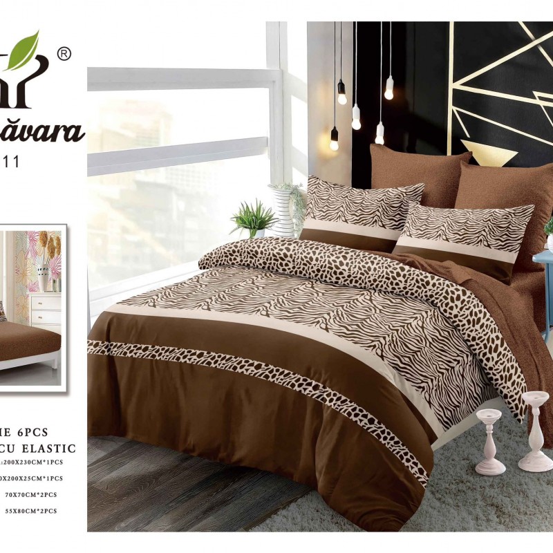 Lenjerii de pat finet gros 6 piese Cerarceaf cu Elastic ABF654 Lenjerii de pat finet gros 6 piese Cerarceaf cu Elastic ABF654
