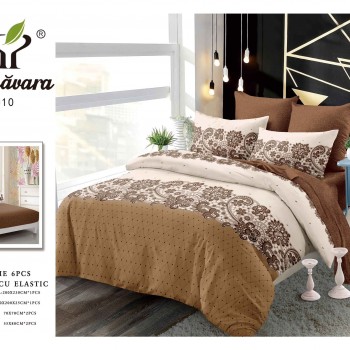  Lenjerii de pat finet gros 6 piese Cerarceaf cu Elastic ABF649