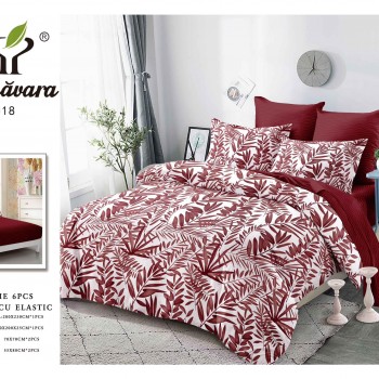 Lenjerii de pat finet gros 6 piese Cerarceaf cu Elastic ABF546  Lenjerii de pat finet gros 6 piese Cerarceaf cu Elastic ABF546