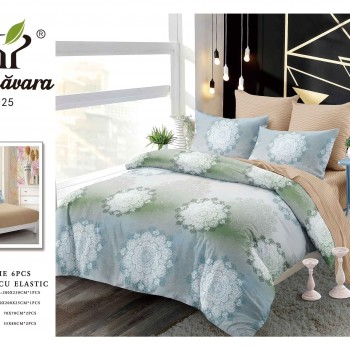  Lenjerii de pat finet gros 6 piese Cerarceaf cu Elastic COD ABF544