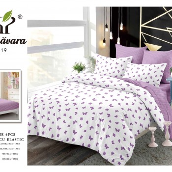  Lenjerii de pat finet gros 6 piese Cerarceaf cu Elastic COD ABF541