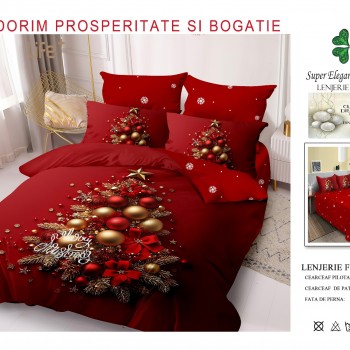 Lenjerii de pat finet gros 6 piese model craciun COD CHR03