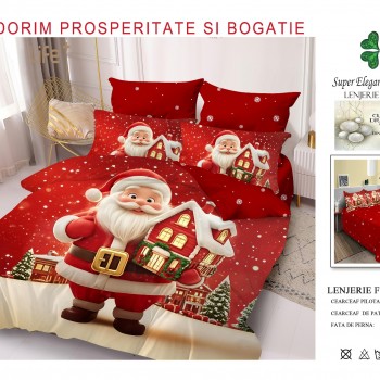 Lenjerii de pat finet gros 6 piese model craciun COD CHR05