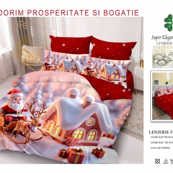 Lenjerii de pat finet gros 6 piese model craciun COD CHR06