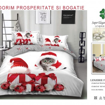 Lenjerii de pat finet gros 6 piese model craciun COD CHR08