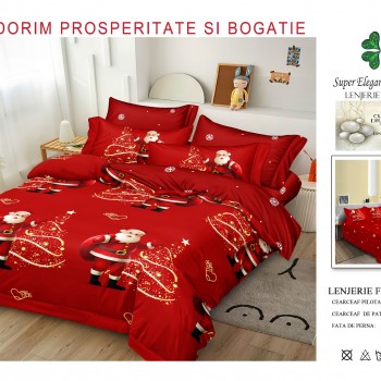 Lenjerii de pat finet gros 6 piese model craciun COD CHR12