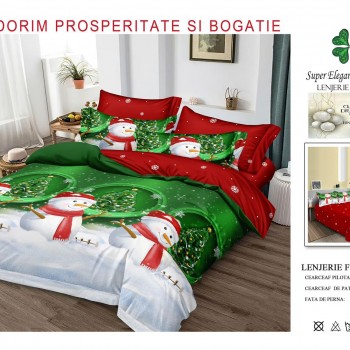 Lenjerii de pat finet gros 6 piese model craciun COD CHR19