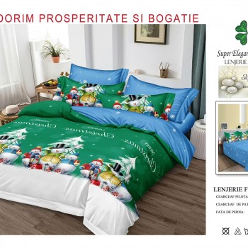 Lenjerii de pat finet gros 6 piese model craciun COD CHR20